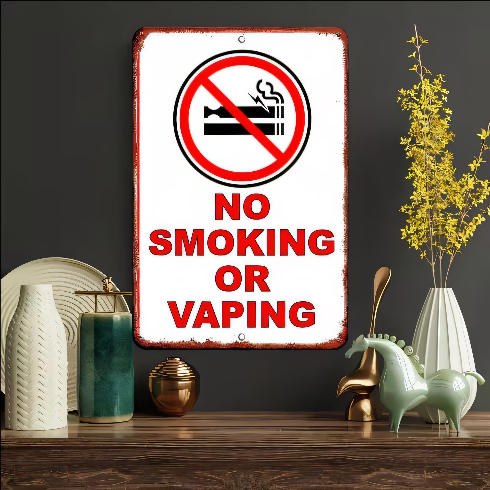 Vaping Area - Targa in Metallo Vintage 'Proibito Fumare